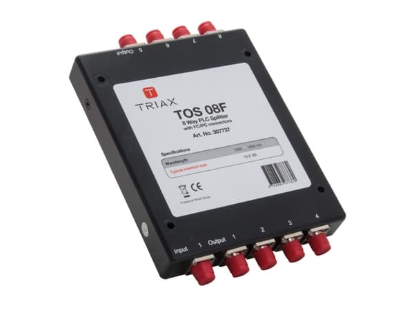 Triax TOS 08F, Kabelfordeler, Sort, Metal, 10,2 dB, 1 stk, FC/PC
