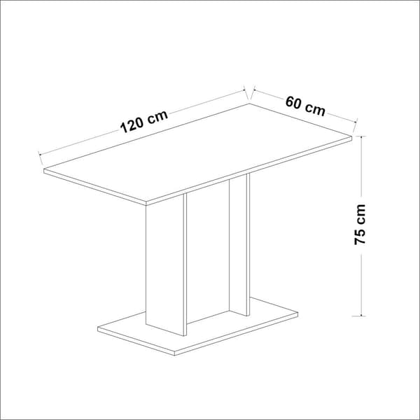 Matbord Galten 75x120x60 cm vit [en.casa]