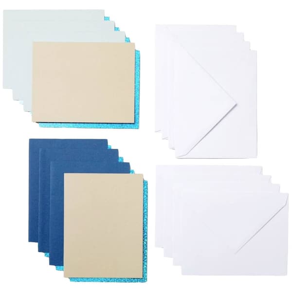 Cricut Joy™ Cutaway Cards Kortlek Beige, Turkos (glansig), Mörkblå, Ljusblå