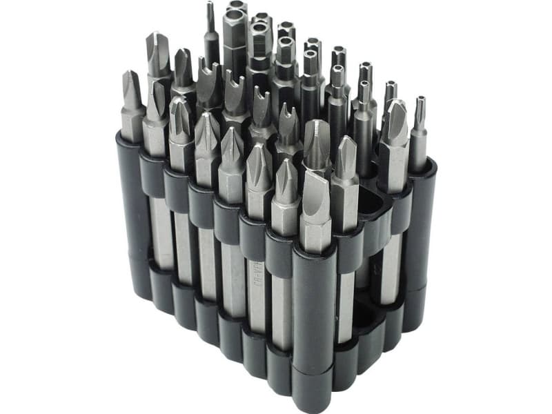 Brüder Mannesmann M29732 Bitsats 32 stycken T-profil med hål, Phillipsnyckel, Pozidrivnyckel, nit, nitmutter, sexkantig hylsa BO