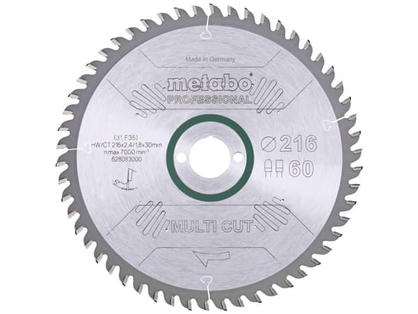 Metabo HW/CT 216X30 60 FZ/TR5 628083000 Karbidcirkelsågblad 216 x 30 x 1,8 mm Antal tänder (per tum): 60 1 st