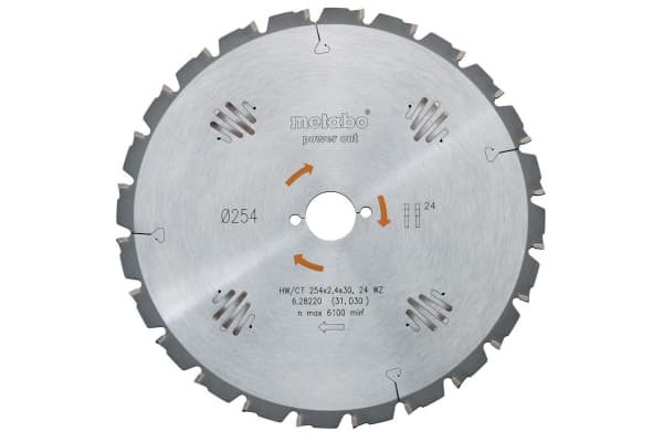 Metabo HW/CT 254X30 24 WZ 628220000 Karbidcirkelsågblad 254 x 30 x 1,8 mm Antal tänder (per tum): 24 1 st