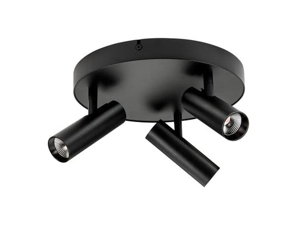 Seinä-/kattovalaisin Tube Micro Trio LED 18W, 3000K, 960 lumen, musta