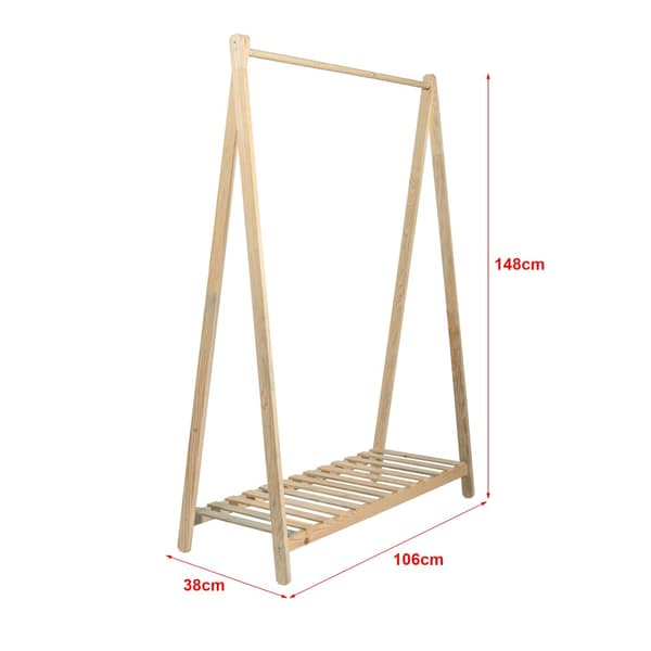 Klädställning Ledøje 1 furu 148x106x38 cm [en.casa]