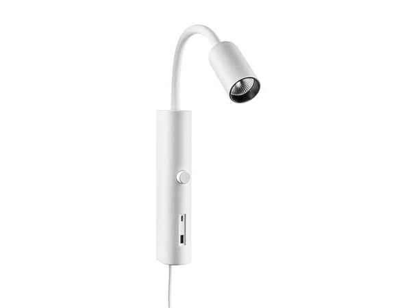SG ARMATUREN Tube Wall Hvid USB 360lm 3000K Ra 98 Integreret lysdæmper