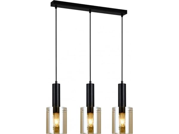 Italux Sardo svart modern taklampa PND-5581-3-BK+AMB