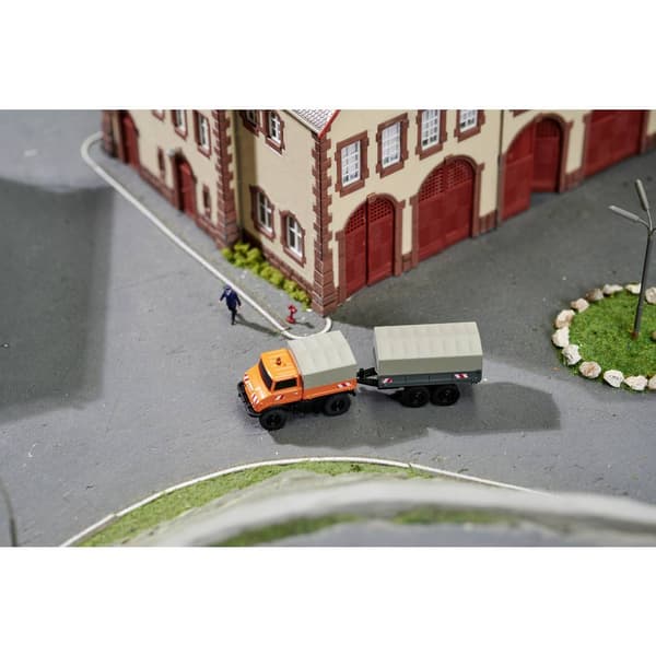 Carson Modellsport 504156 1:87 Planenanhänger für Unimog 1:87 Modellbil-släpvagn