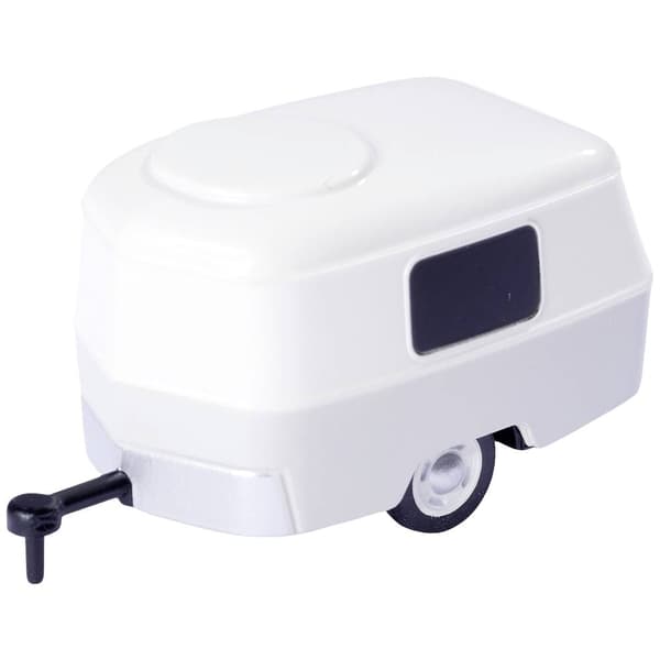Carson Modellsport 504154 1:87 Wohnwagen mit Anhängerkupplung 1:87 Modellbil-släpvagn Svart, Grå, Vit