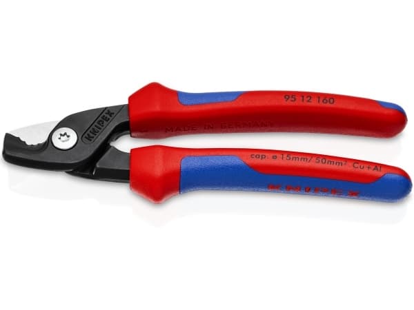 Knipex StepCut, Strømkabelkutter, Sort, Blå, Rød, 1,5 cm, 50 mm², 160 mm, 240 g