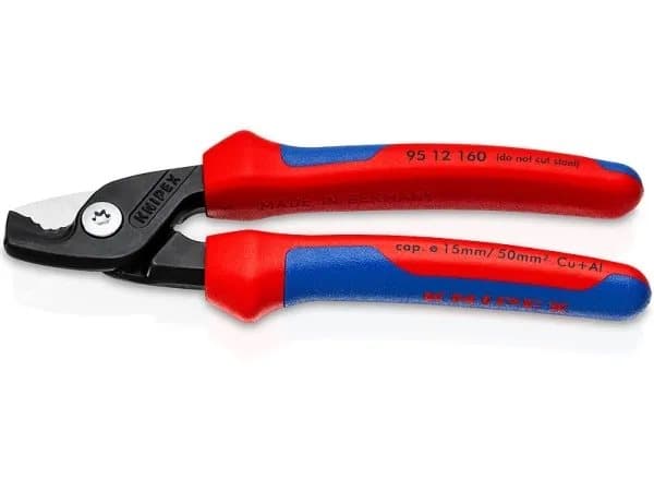 Knipex StepCut, Strømkabelkutter, Sort, Blå, Rød, 1,5 cm, 50 mm², 160 mm, 240 g