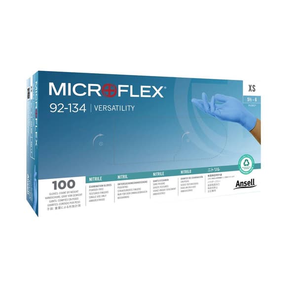 Ansell MICROFLEX® 92134080 100 st Nitril Engångshandske Storlek (handskar): 8 EN 455, EN 420-2003, EN 374-5, EN 374-1,
