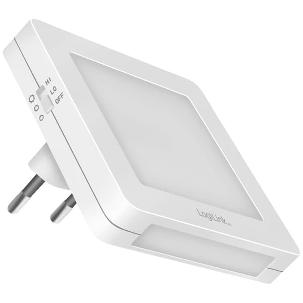 LogiLink LED013 LED013 LED- Nattljus med skymningssensor Kvadratisk LED Varmvit Vit