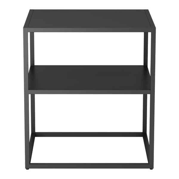 Sidobord Raahe 50,5x45x40 cm stål svart matt [en.casa]