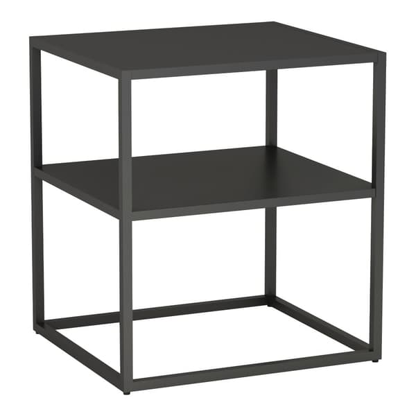 Sidobord Raahe 50,5x45x40 cm stål svart matt [en.casa]
