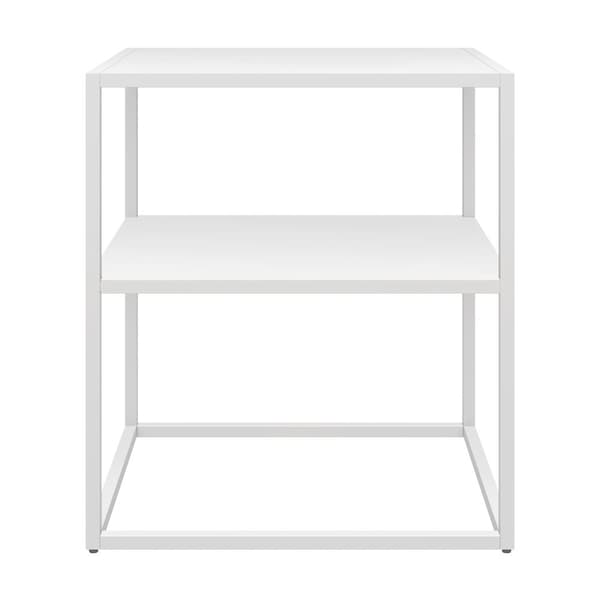 Sidobord Raahe 50,5x45x40 cm stål vit matt [en.casa]