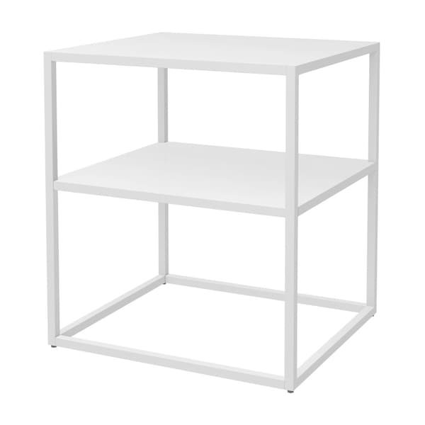 Sidobord Raahe 50,5x45x40 cm stål vit matt [en.casa]
