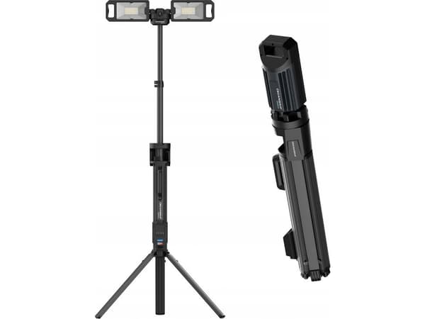 Scangrip Oppladbar bygglampe 5000 lm med integrert stativ TOWER 5 CONNECT 03.6105C