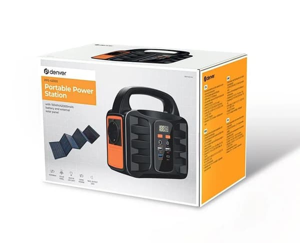 DENVER PPS-42000 - Strømbank - 42000 mAh - 18 watt - 10 A - QC - 3 utgangskontakter (2 x USB, 24 pin USB-C)