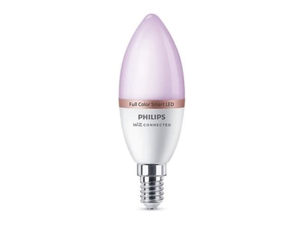 Philips Smart - LED-glödlampa - form: C37 - glaserad finish - E14 - 4.9 W (motsvarande 40 W) - klass F - helfärg - 2200-6500 K