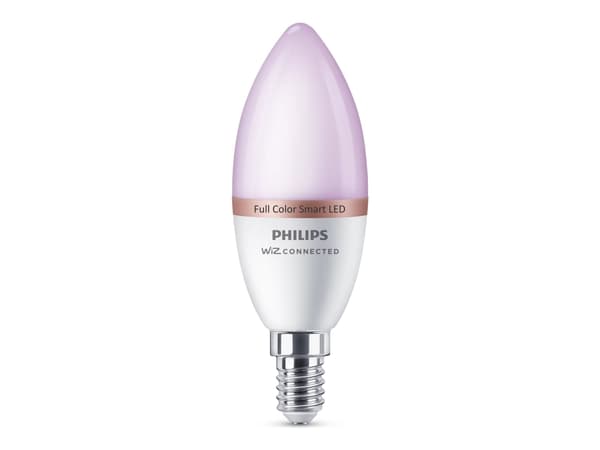 Philips Smart - LED-glödlampa - form: C37 - glaserad finish - E14 - 4.9 W (motsvarande 40 W) - klass F - helfärg - 2200-6500 K