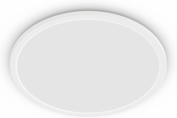 Surface LED luminaire PHILIPS SUPERSLIM, IP44, 18 W, 2700 K, 1500 lm, dimmable, white, Ø29 cm Valkoinen
