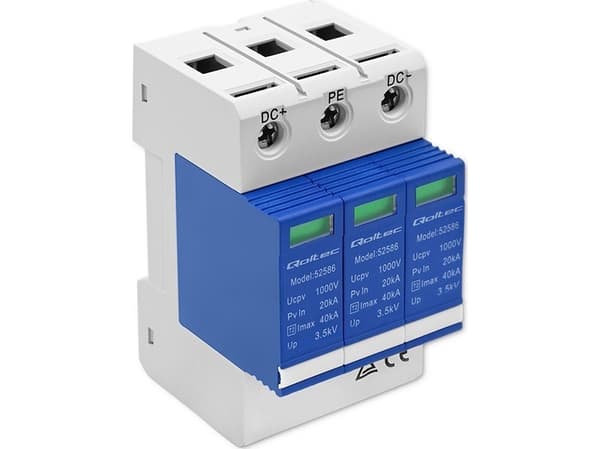 Qoltec ylijännitesuoja DC | 3P | 1000V | T2 | B+C
