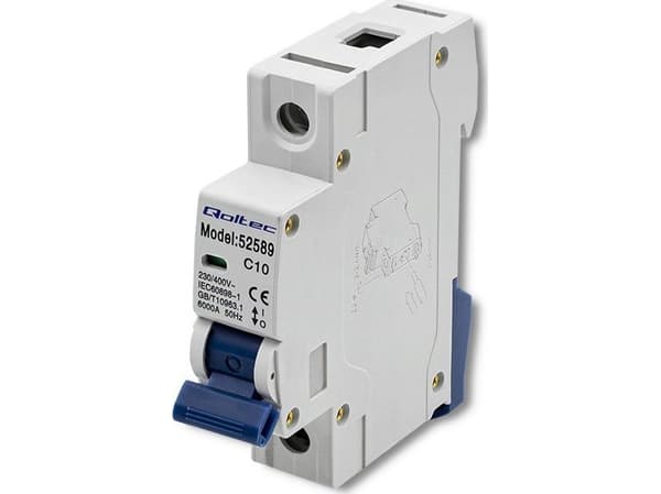 Qoltec C10 effektbryter | sikring | AC | 10A | 1P