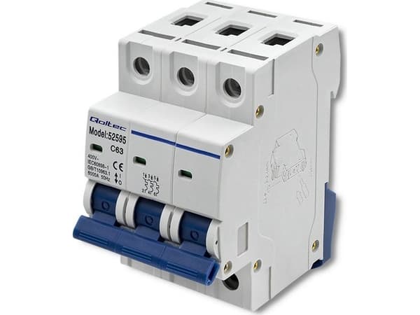 Qoltec överströmsbrytare C63 | säkring | AC| 63A | 3P