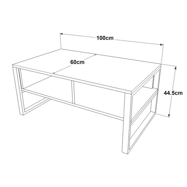 Soffbord Laukaa 44,5x100x60 cm rustik ekfärg metall [en.casa]