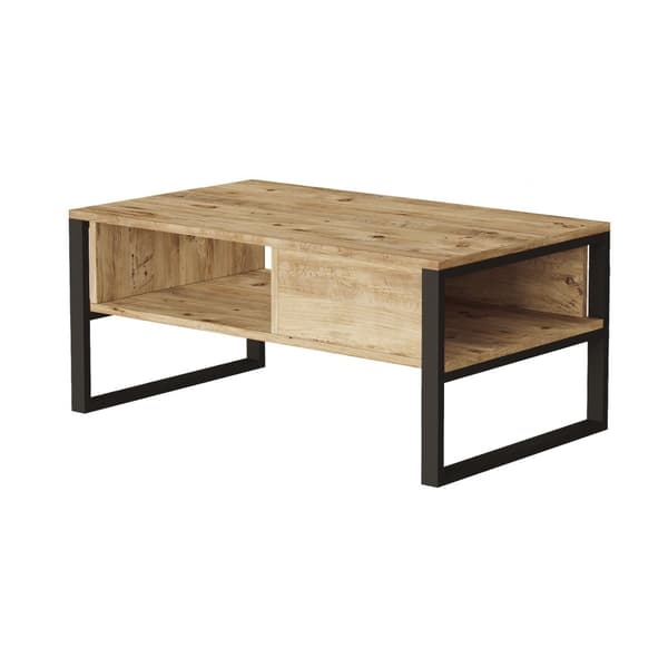 Soffbord Laukaa 44,5x100x60 cm rustik ekfärg metall [en.casa]