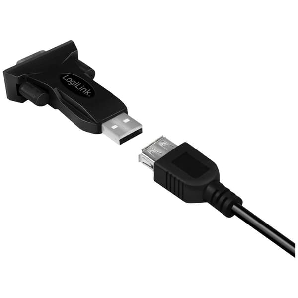 LogiLink Seriell Adapter [1x USB 2.0 A hane - 1x RS232-kontakt] Svart
