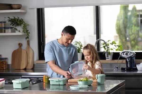 Curver Square Kitchen Matbeholder LUNSJSETT med lokk