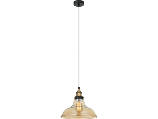 Italux Hubert hengelampe retro svart (MDM-2381/1 GD+AMB)
