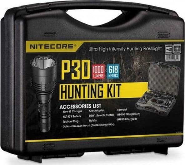 Latarka Nitecore FLASHLIGHT HUNTING 1000 LUMENS/NEW P30HUNTING KIT NITECORE Sort