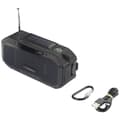 Miniatyrbild 3 av 4: Utomhusradio Renkforce RF-CR-300 FM, AM uppladdningsbart, Solcellspanel, Handvev, Ficklampa Svart