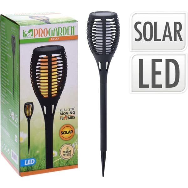 Pro Garden Solar LED lommelygte 10x58 cm Sort