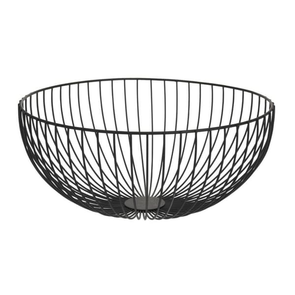 Metal Frugtkurv Rund 35x16 cm Sort