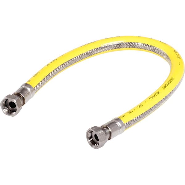 Raminex Gasslang 150cm rostfritt stål flex PVC