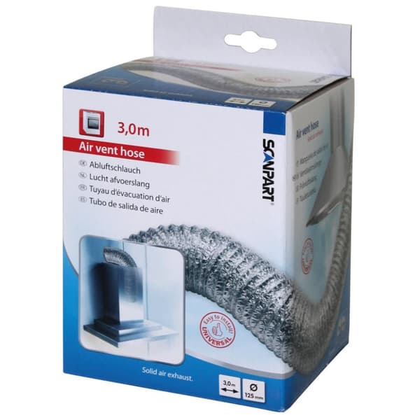 Scanpart Luftavgasslang Aluminium 3,0m 125mm Gjuten aluminium