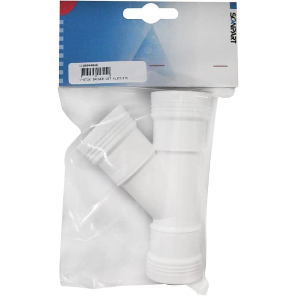 Scanpart 1190004046 Y-stykke tørretumbler Hvid Clamp version
