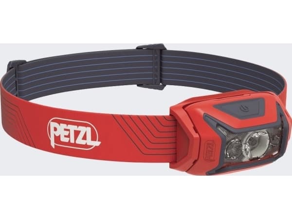 Petzl ACTIK, Hodebåndslommelykt, Rød, Plast, Gummi, Knapper, IPX4, Krypton