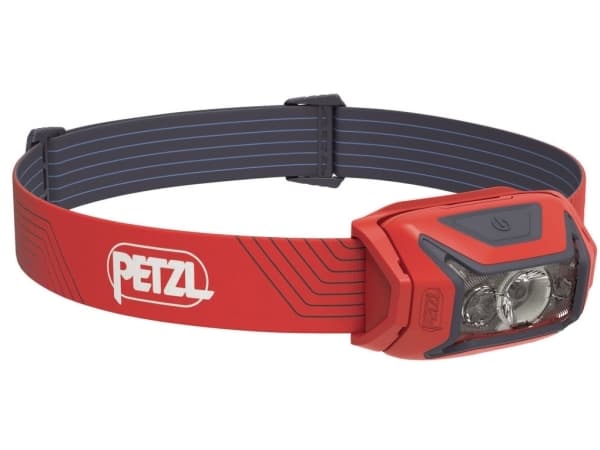 Petzl ACTIK, Hodebåndslommelykt, Rød, Plast, Gummi, Knapper, IPX4, Krypton