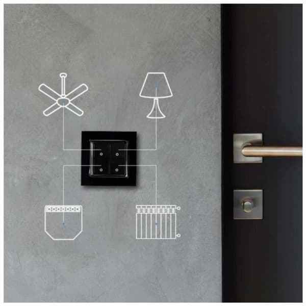 Shelly Shelly Wall switch 4 - black Smart ljusströmsbrytare till vägg