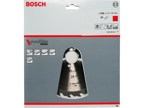 Bosch pyörösaha Speedline Wood H 190x2.6x30mm (2.608.640.801)