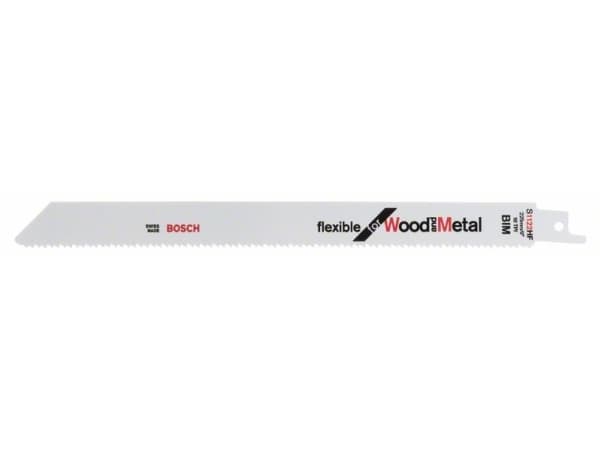 Bosch flexible for Wood and Metal S 1122 HF - Sagblad - for rør, tre med spiker, blikk, paller, profiles - 100 deler - lengde: 225 mm