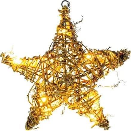 Christmas decoration Retlux RETLUX - RXL 255 vánocní Dekorace 10LED, hvezda rattan, 25x25x6.5cm + prívod 0.3m, 2x AA, color teplá white