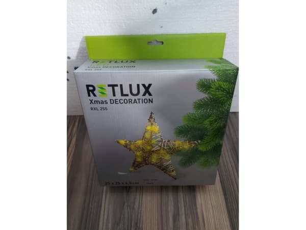 Christmas decoration Retlux RETLUX - RXL 255 vánocní Dekorace 10LED, hvezda rattan, 25x25x6.5cm + prívod 0.3m, 2x AA, color teplá white