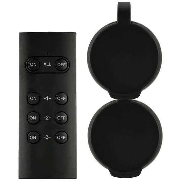 REV Funkschalt-Set IP44 Mini2+1 sw 0085600503 Trådlös strömbrytare 3 delar Utomhus 3680 W