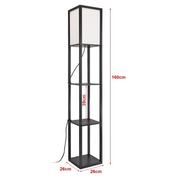 Golvlampa Stapleford med hylla 160x26x26 cm svart vit [lux.pro]