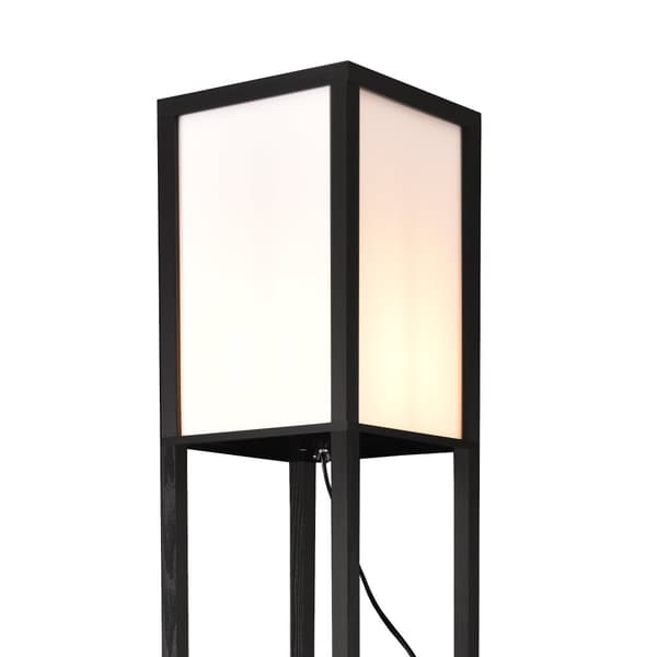 Golvlampa Stapleford med hylla 160x26x26 cm svart vit [lux.pro]